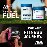 ABE Creatine Monohydrate powder in a shaker bottle