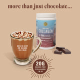 ABOUT YOUR COLLAGEN Cocoa Powder Collagen Supplement in a cup of hot chocolate