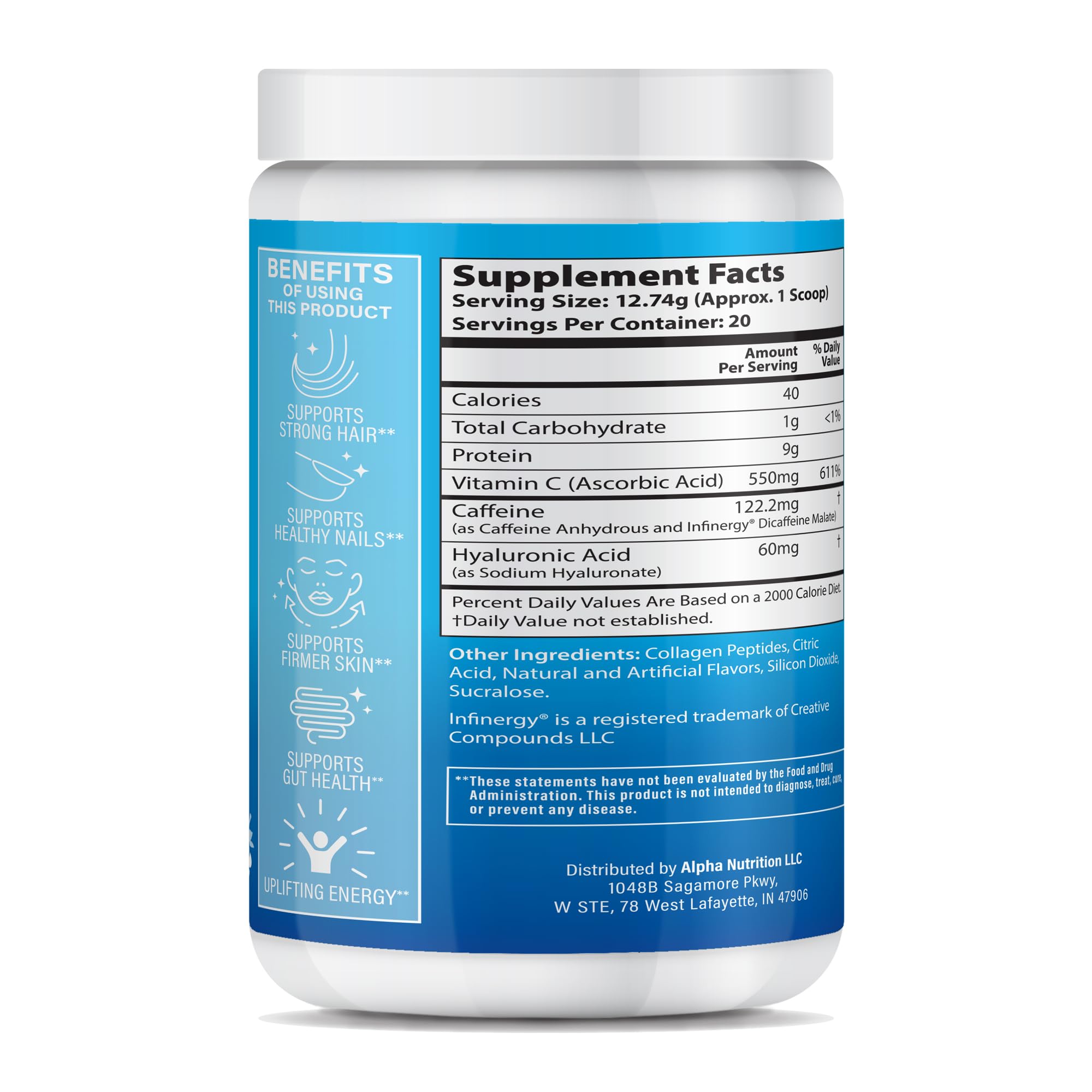 ABOUT YOUR COLLAGEN Collagen Powder packaging side view