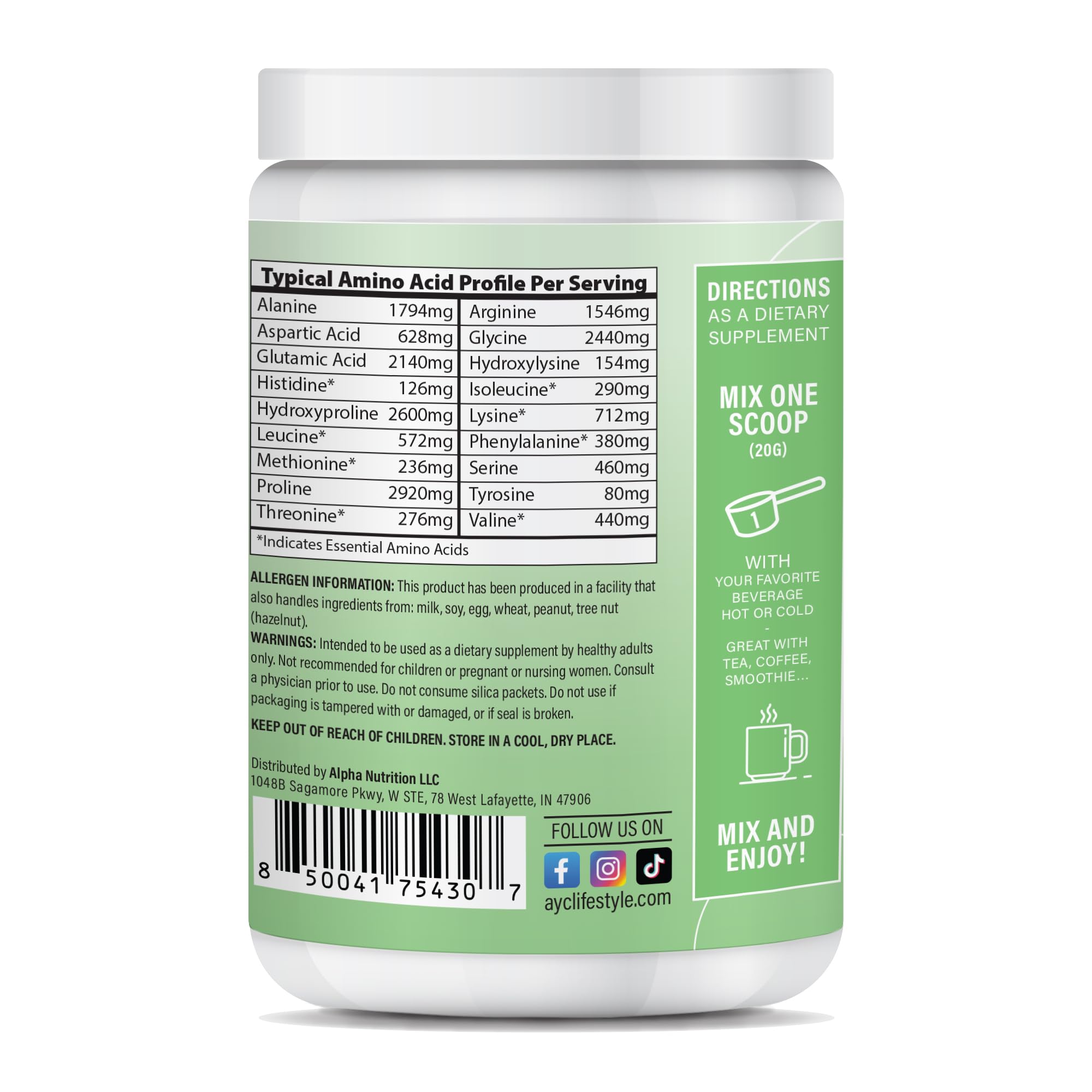 ABOUT YOUR COLLAGEN Collagen Powder scoop with powder