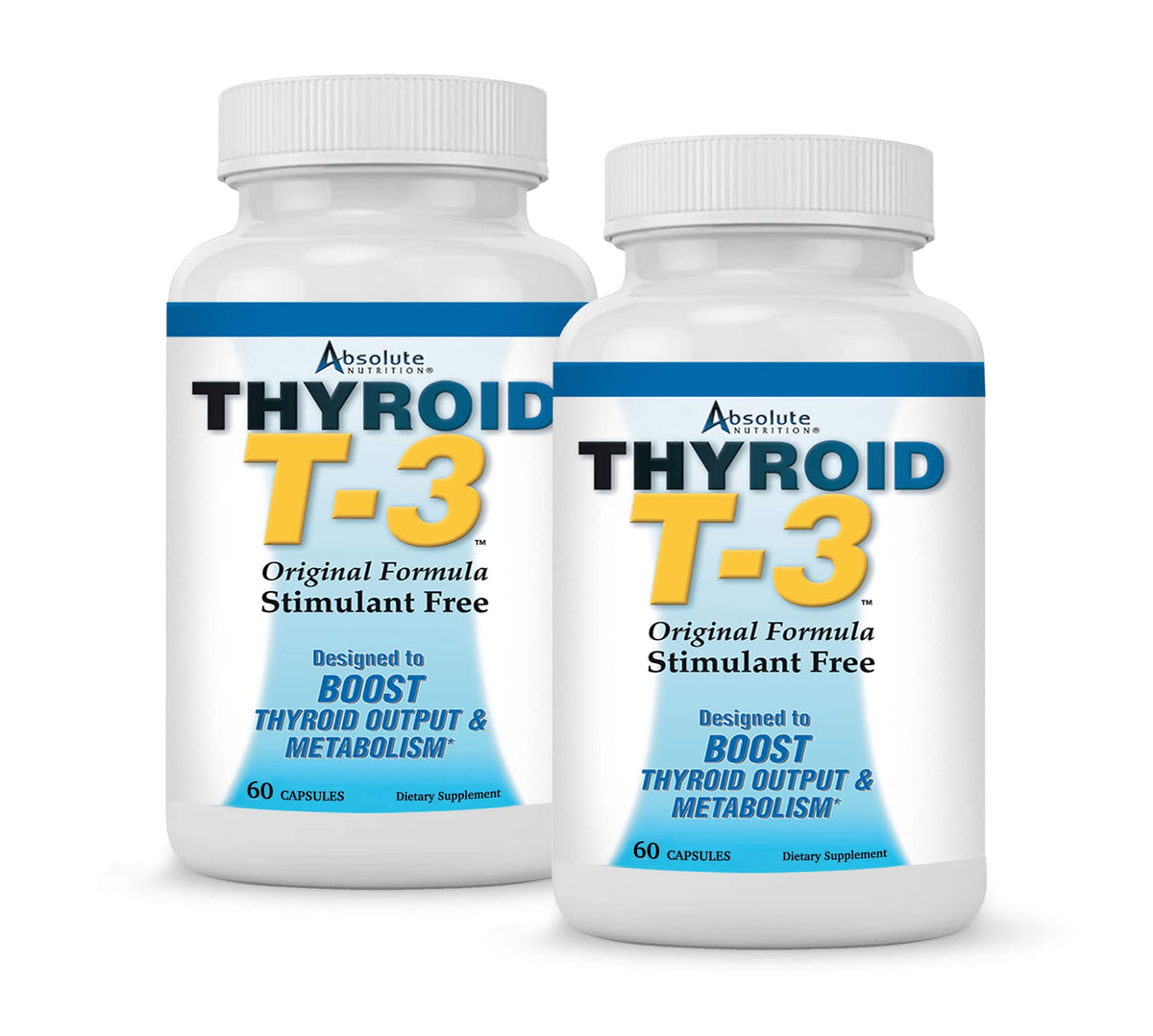 Absolute Nutrition Thyroid T-3 Support Capsules front view