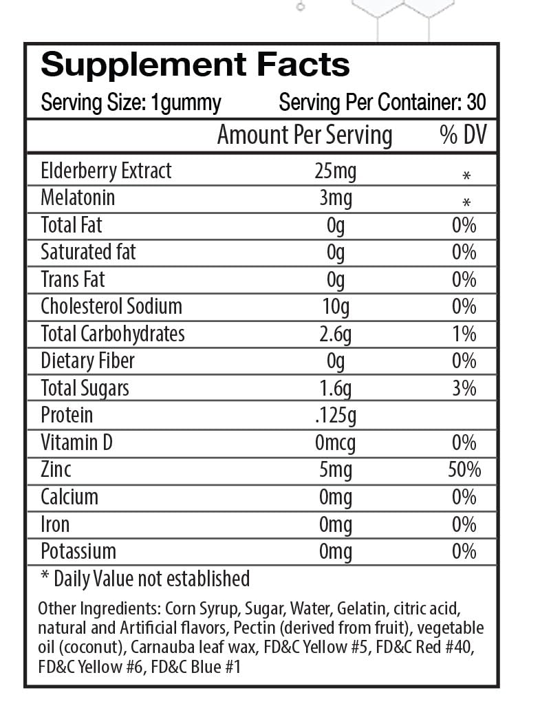 Absolute Nutrition Zinc and Elderberry Sleep Gummies close-up of gummies