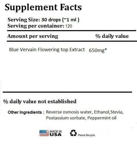 Absonutrix Blue Vervain Flowering Top Extract liquid bottle with peppermint oil