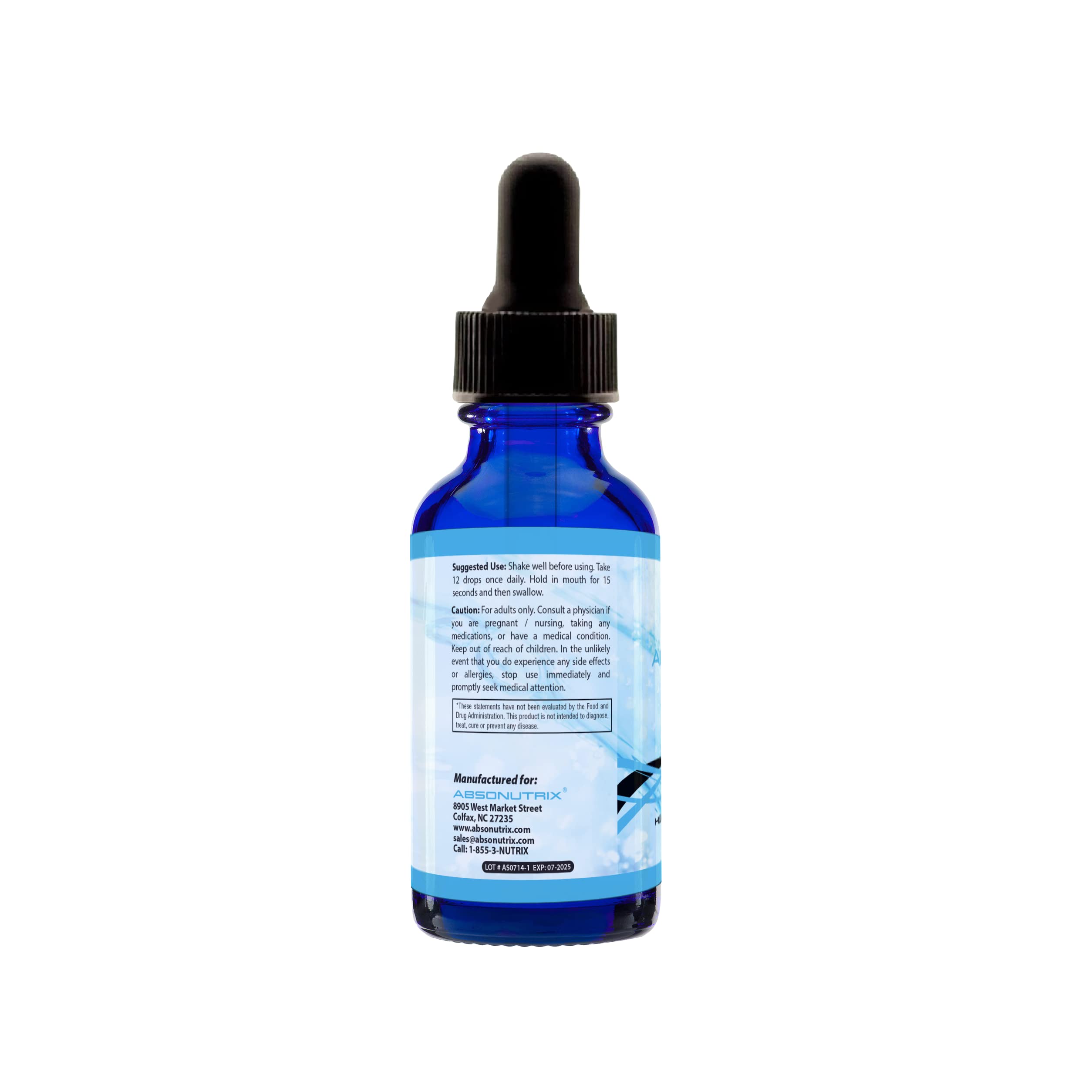 Absonutrix Bromelain Supplement liquid bottle side view