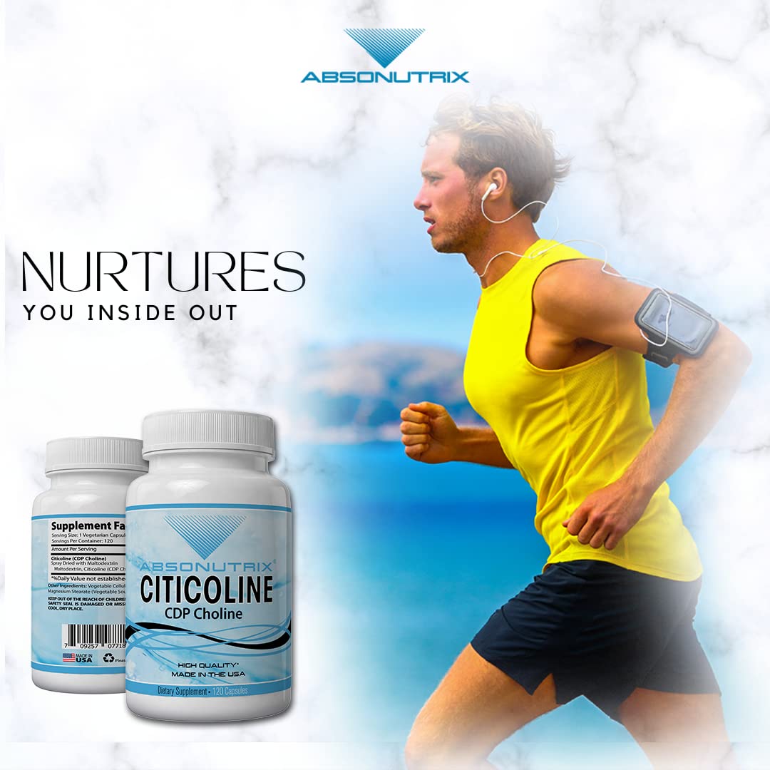 Absonutrix Citicoline Capsules 500mg on a wooden table