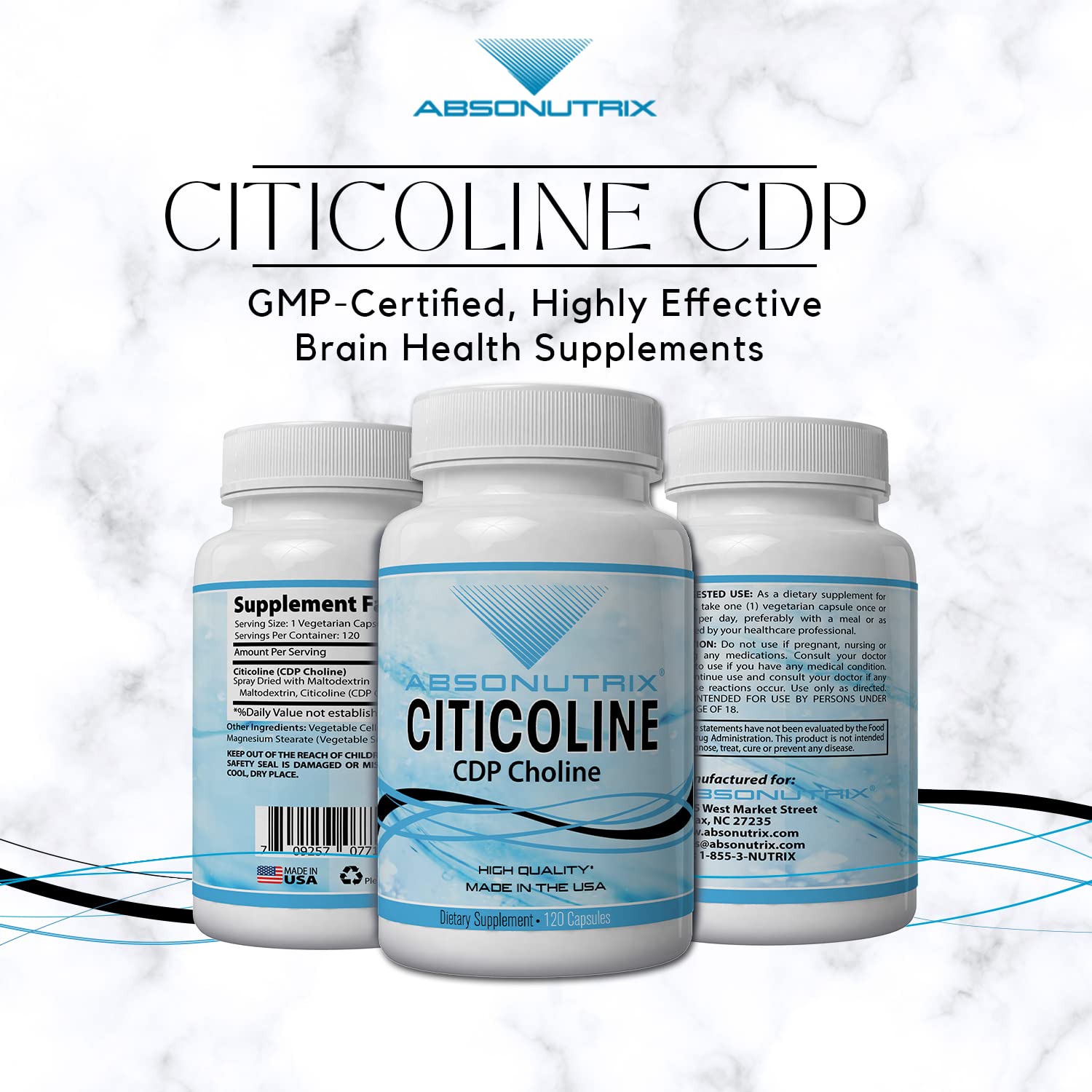 Absonutrix Citicoline Capsules 500mg side view