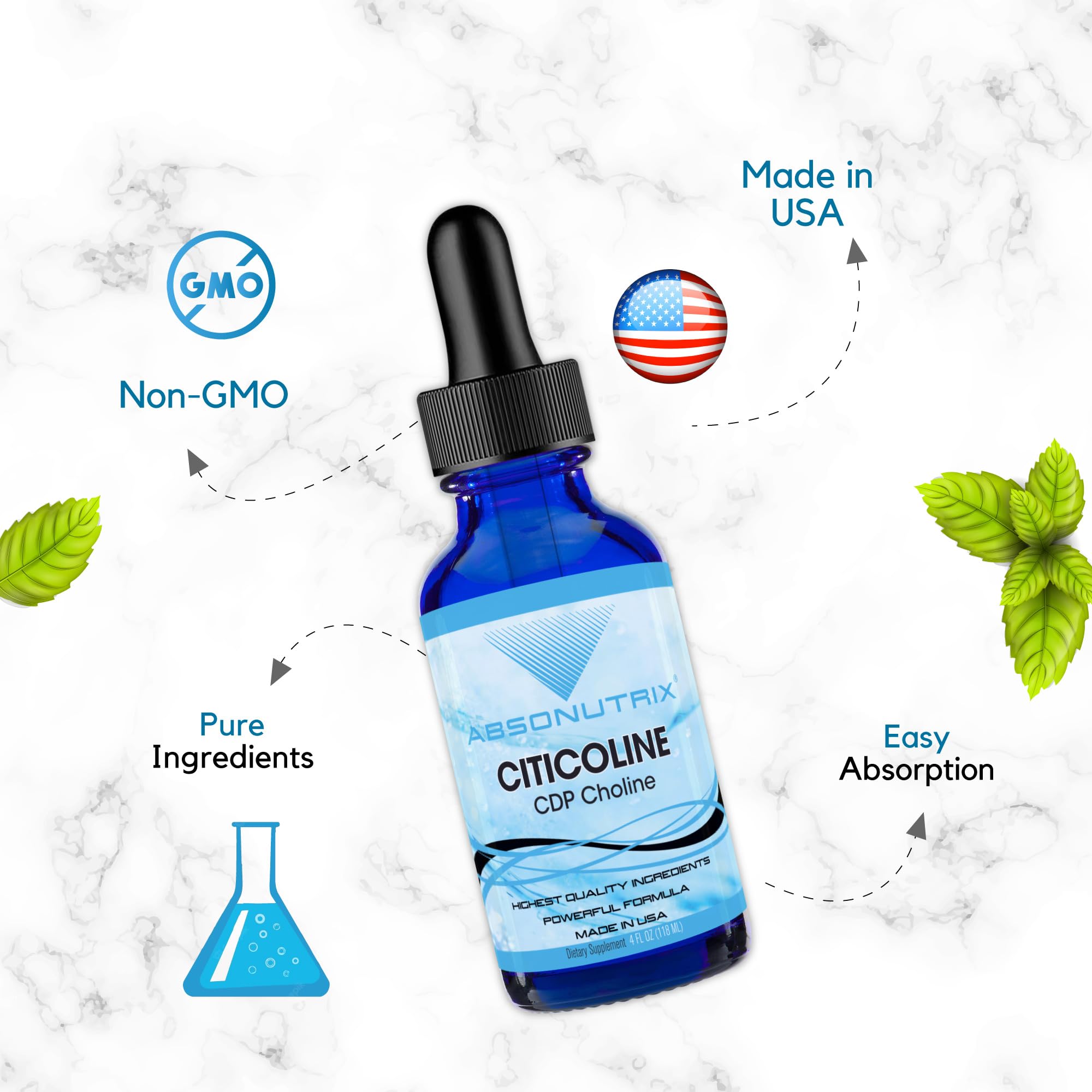Absonutrix Citicoline Liquid Extract 590mg ingredients list
