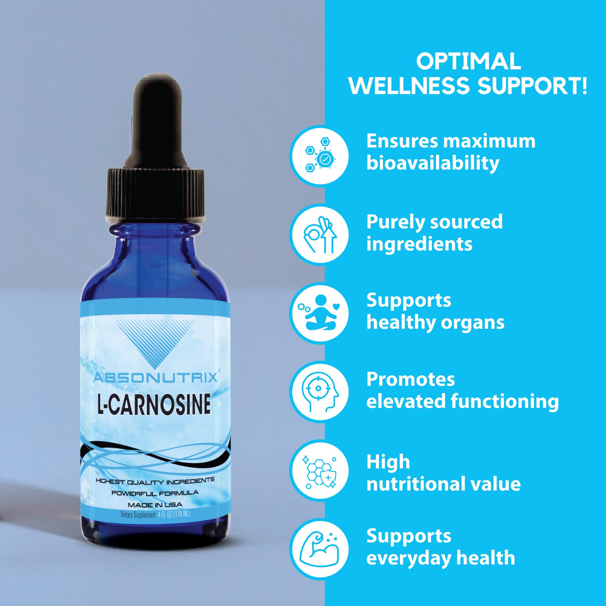 Absonutrix L-Carnosine Complex liquid drops dropper close-up
