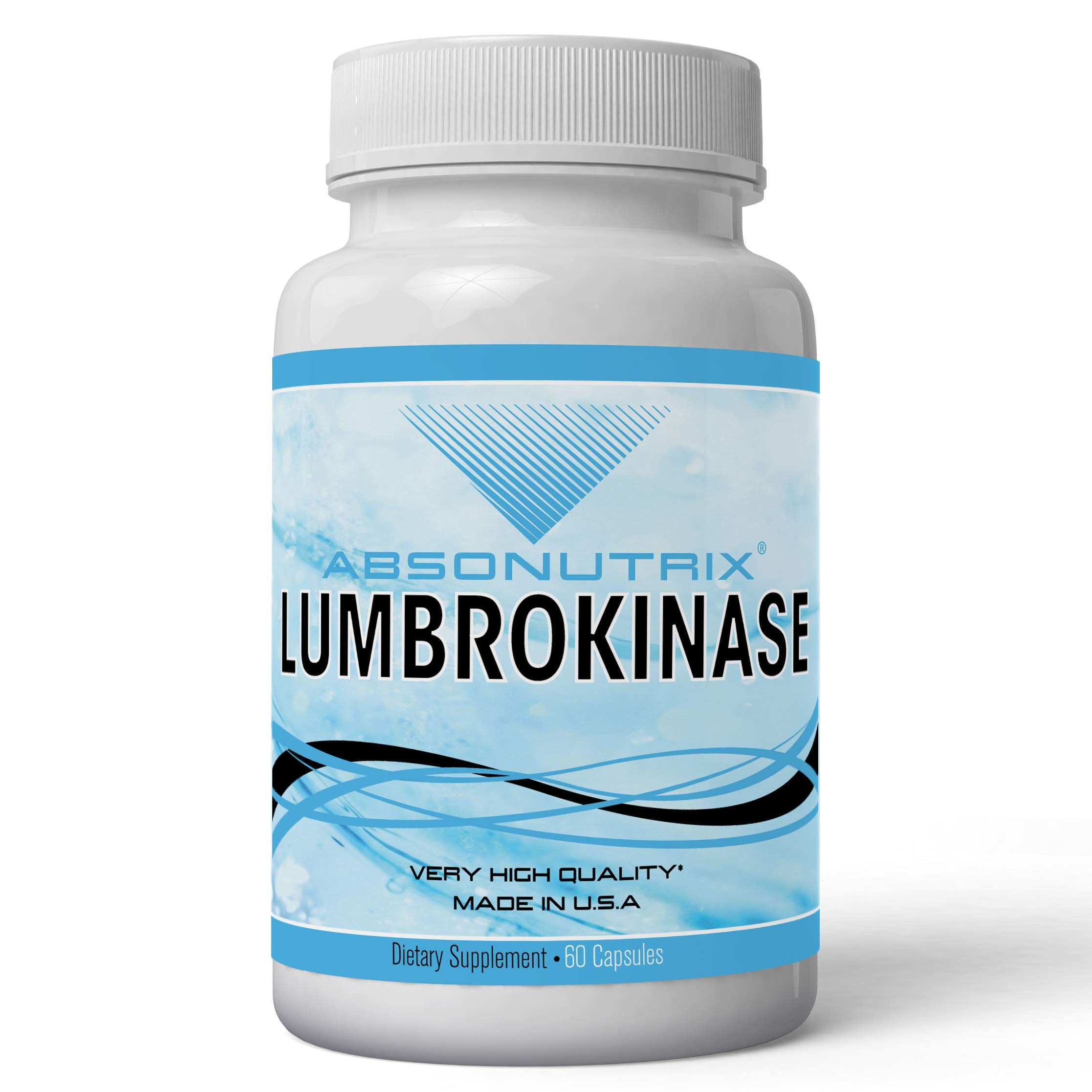 Absonutrix Lumbrokinase 40mg supplement front view with 60 capsules