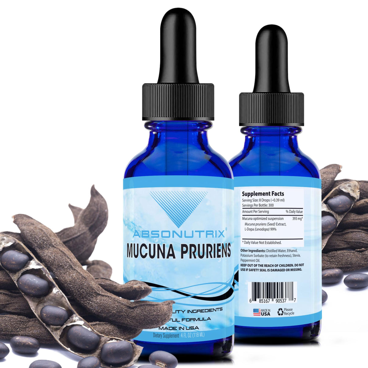 Absonutrix Mucuna Pruriens liquid supplement bottle front view