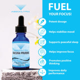 Absonutrix Mucuna Pruriens liquid supplement pouring into a glass