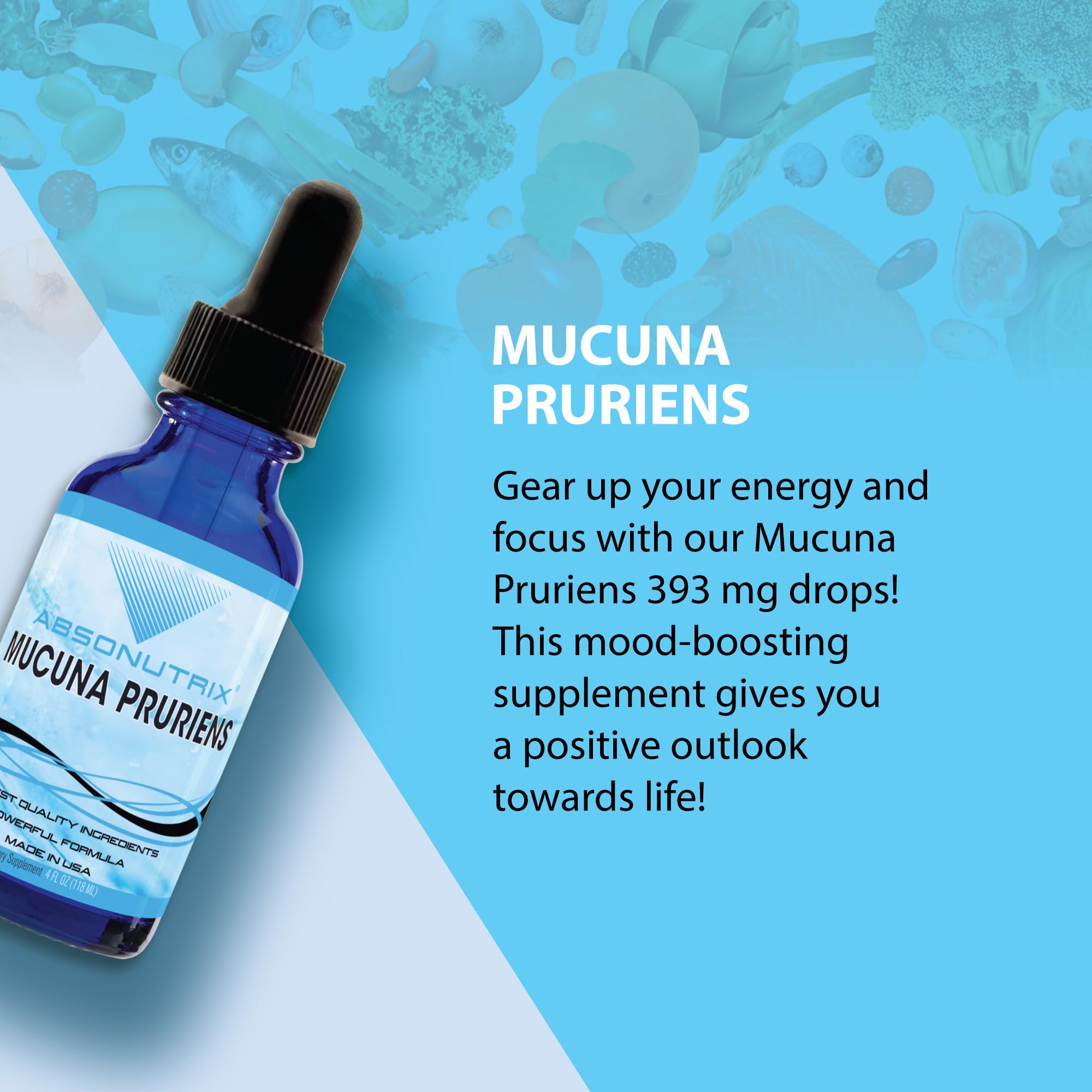 Absonutrix Mucuna Pruriens liquid supplement with measuring dropper