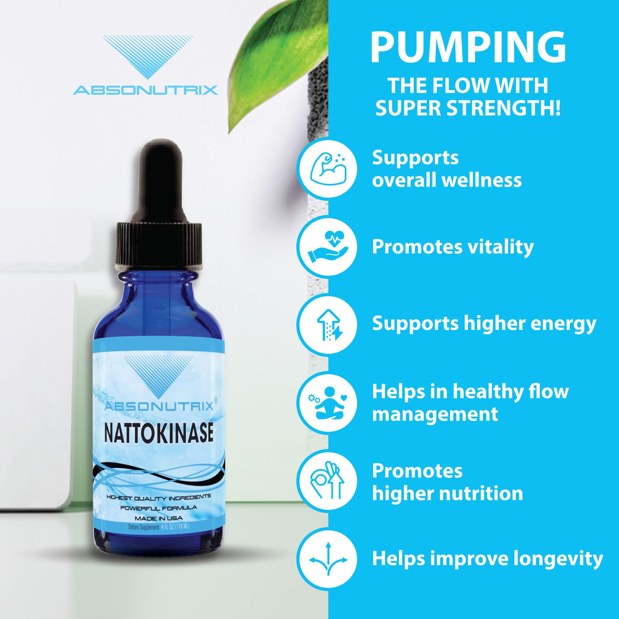 Absonutrix Nattokinase Liquid Supplement 11g dosage instructions