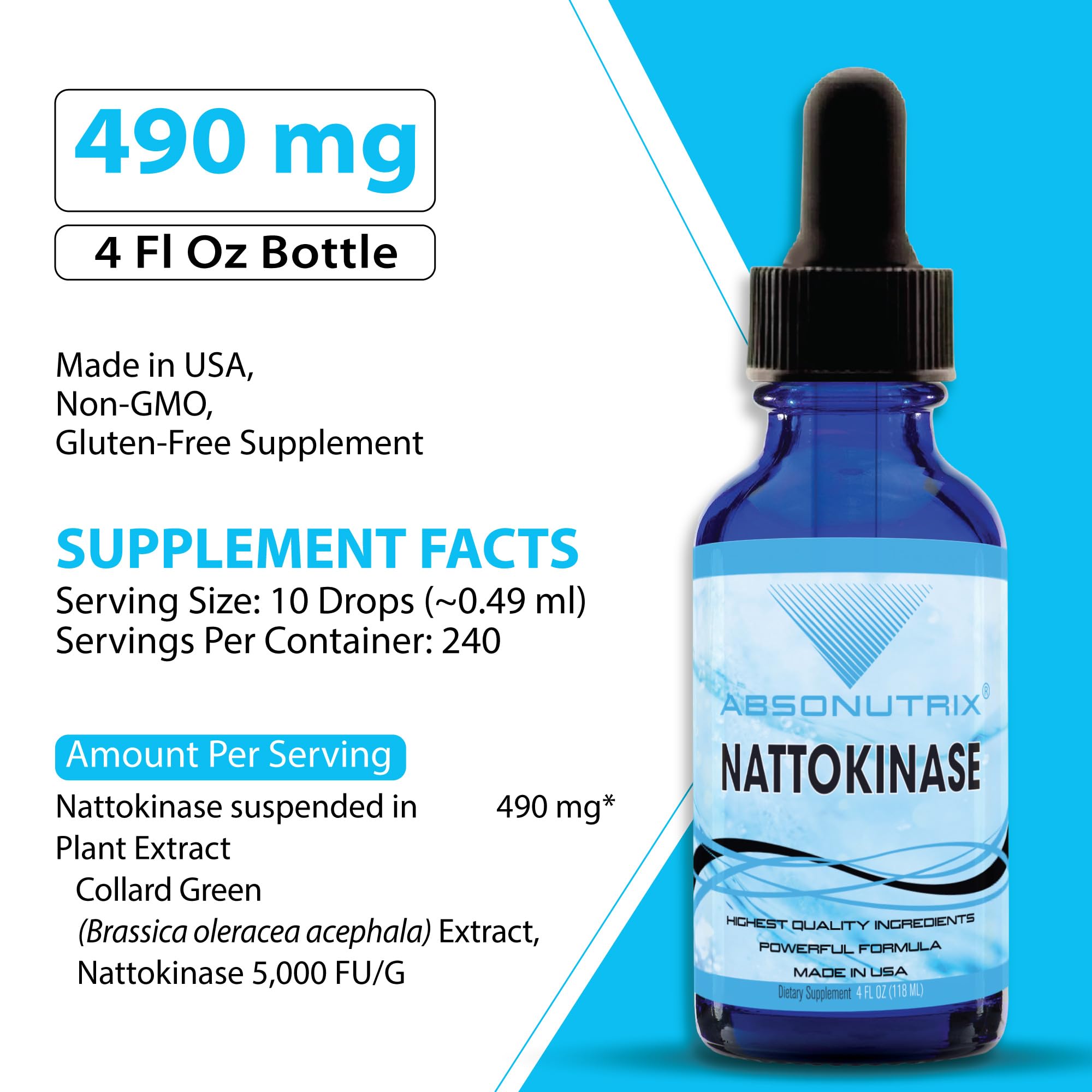 Absonutrix Nattokinase Liquid Supplement 11g packaging