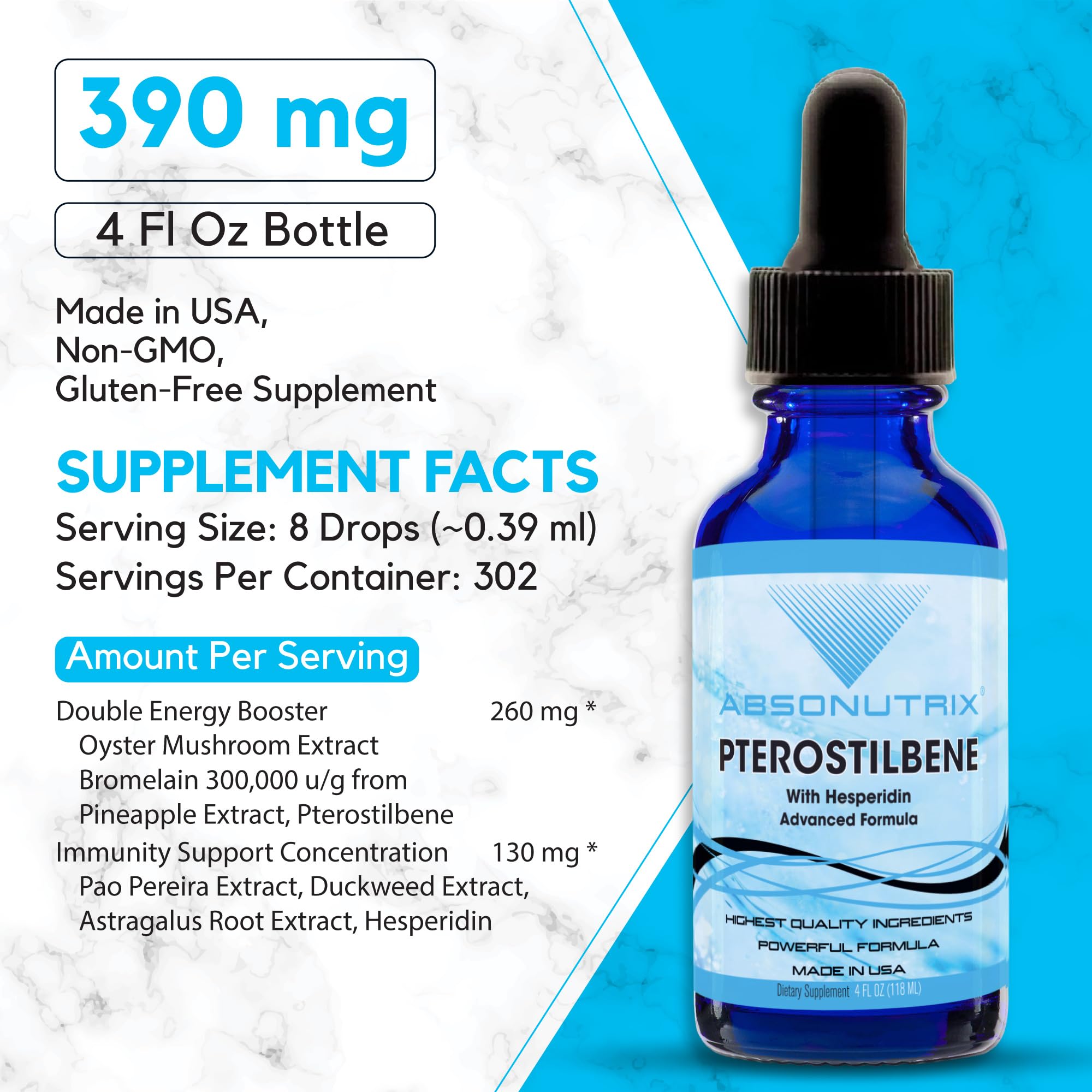 Absonutrix Pterostilbene with Hesperidin supplement dosage instructions