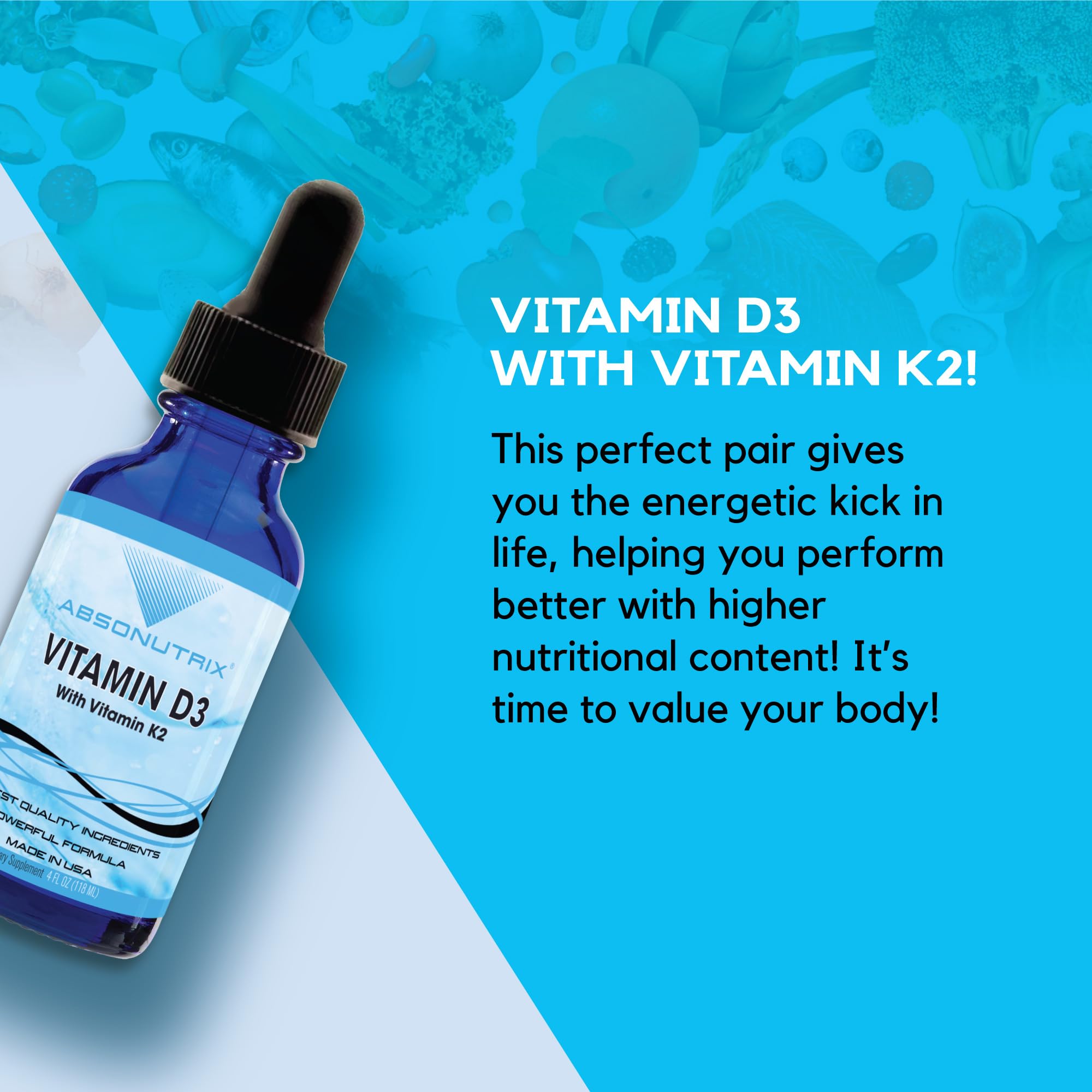 Absonutrix Vitamin D3 with K2 Supplement ingredients list