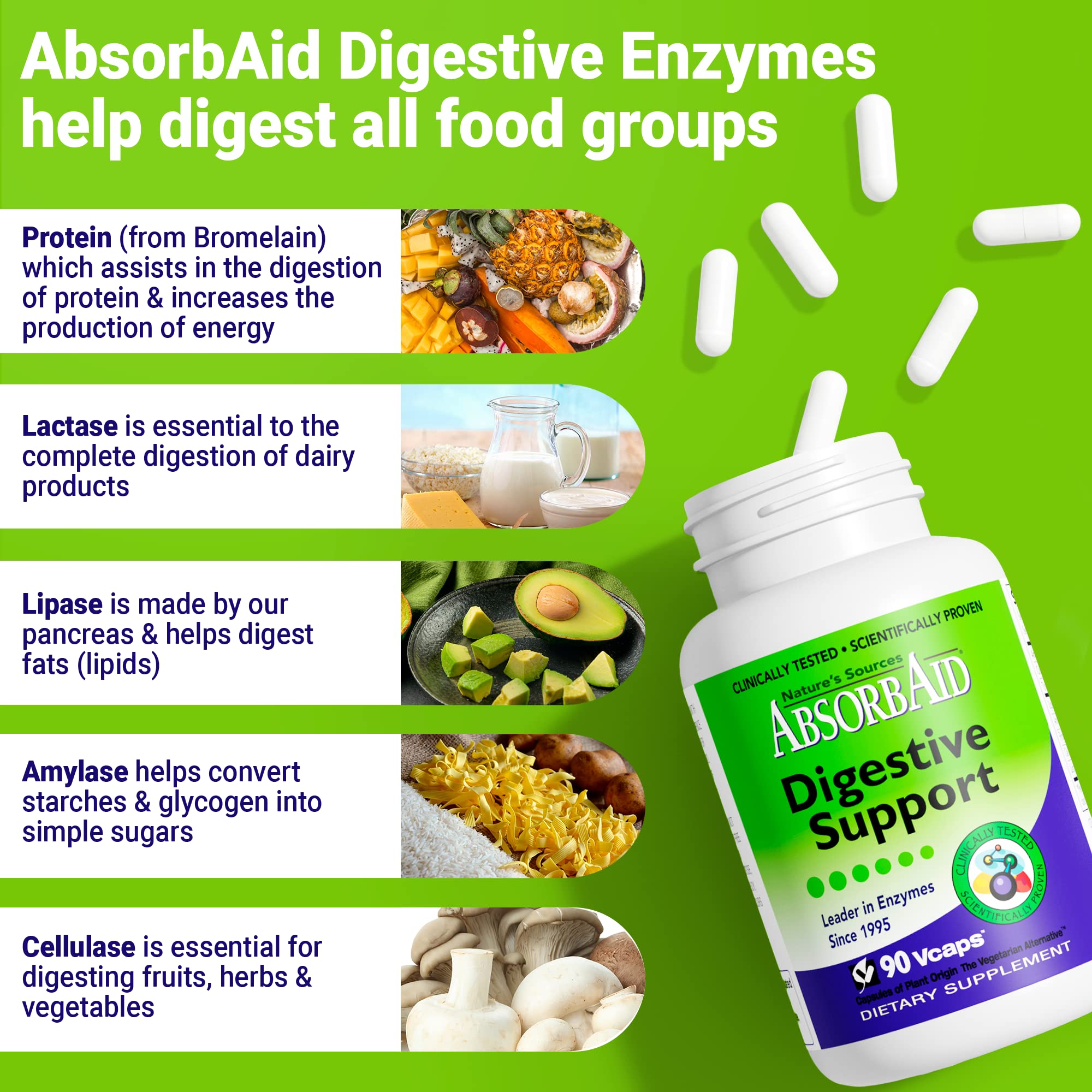 AbsorbAid Multi-Enzyme Supplement 91g on a kitchen counter