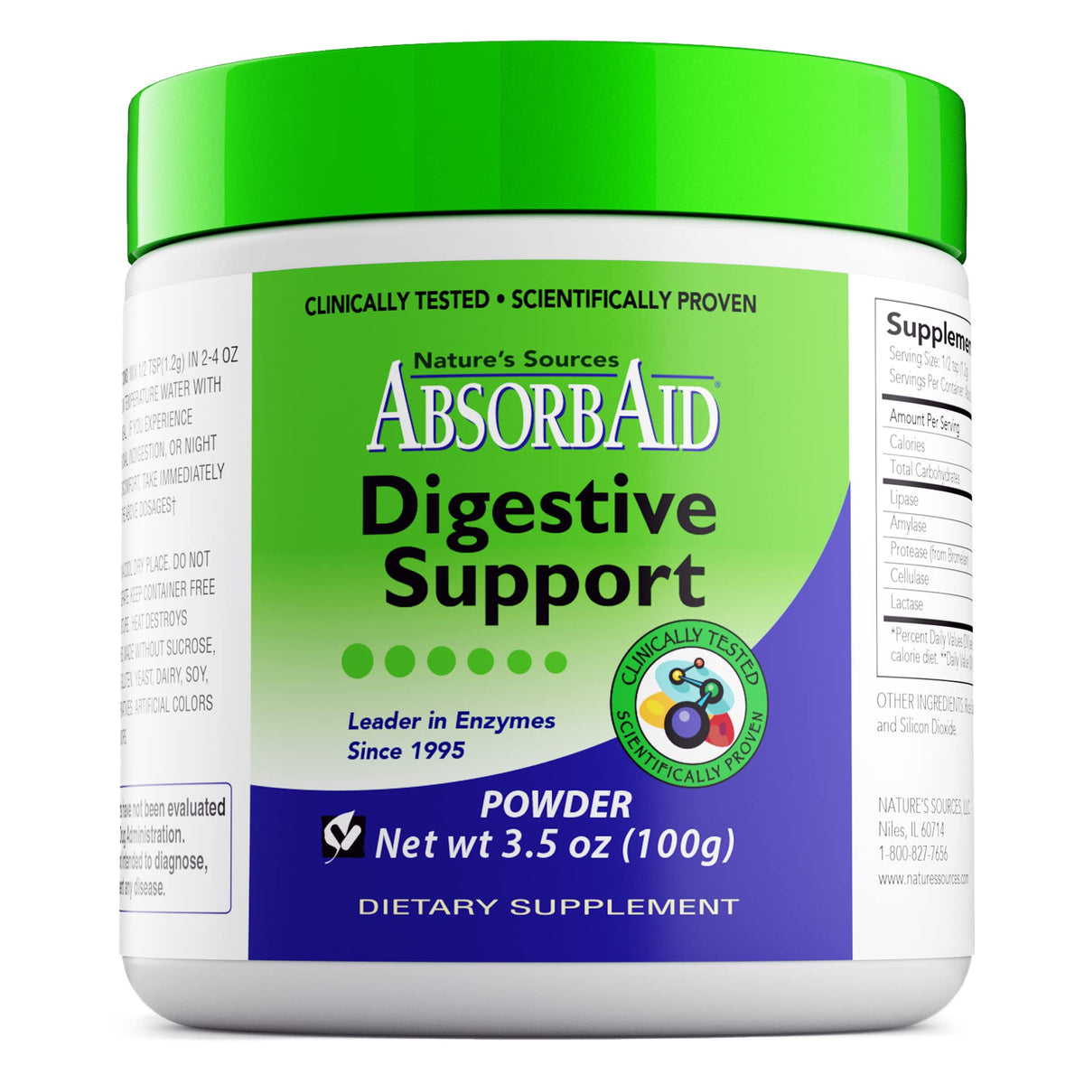 AbsorbAid Multi-Enzyme Supplement jar front view