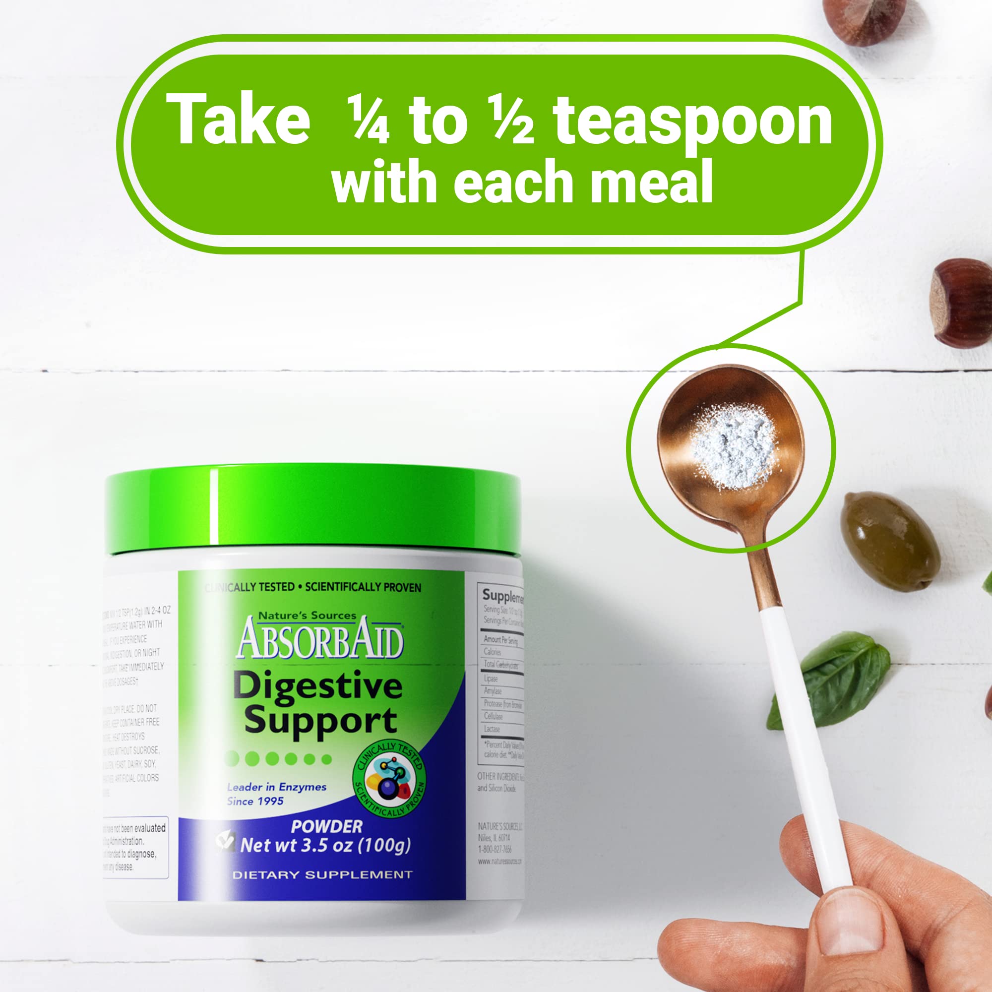 AbsorbAid Multi-Enzyme Supplement on kitchen counter