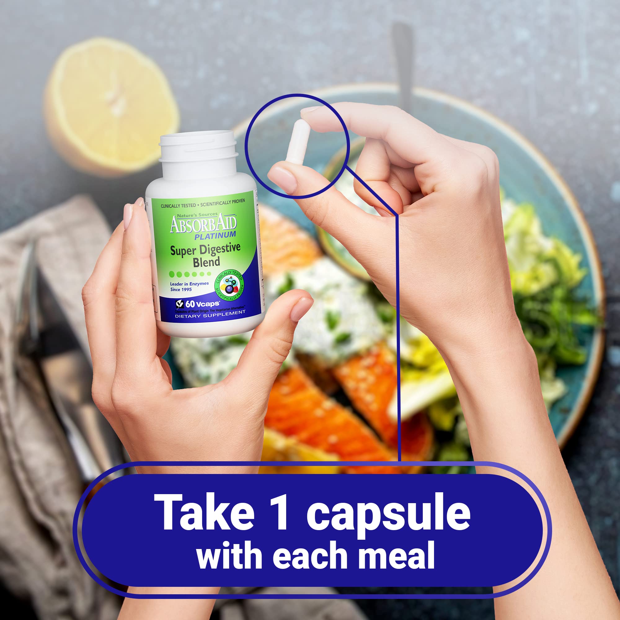 AbsorbAid Multi-Enzymes Supplement bottle back view