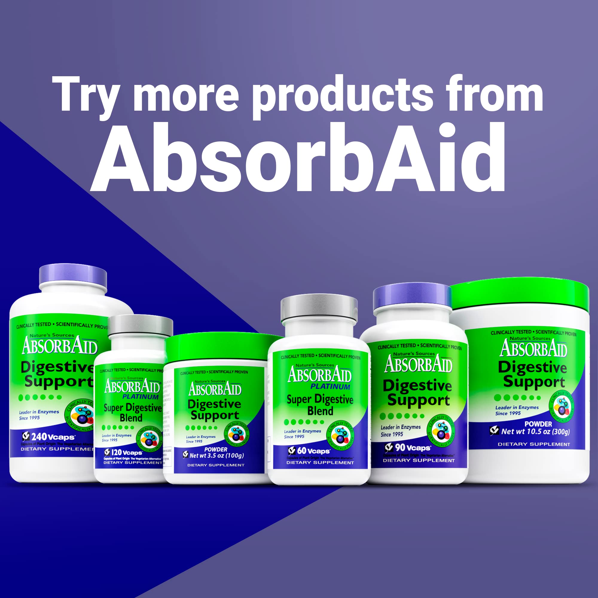 AbsorbAid Multi-Enzymes Supplement on a kitchen counter