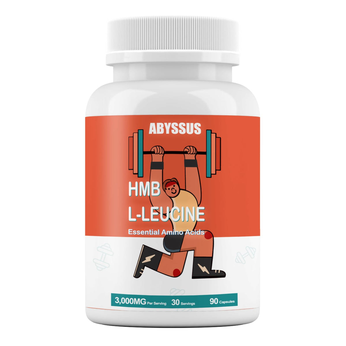 ABYSSUS BCAAs HMB L-Leucine supplement bottle front view