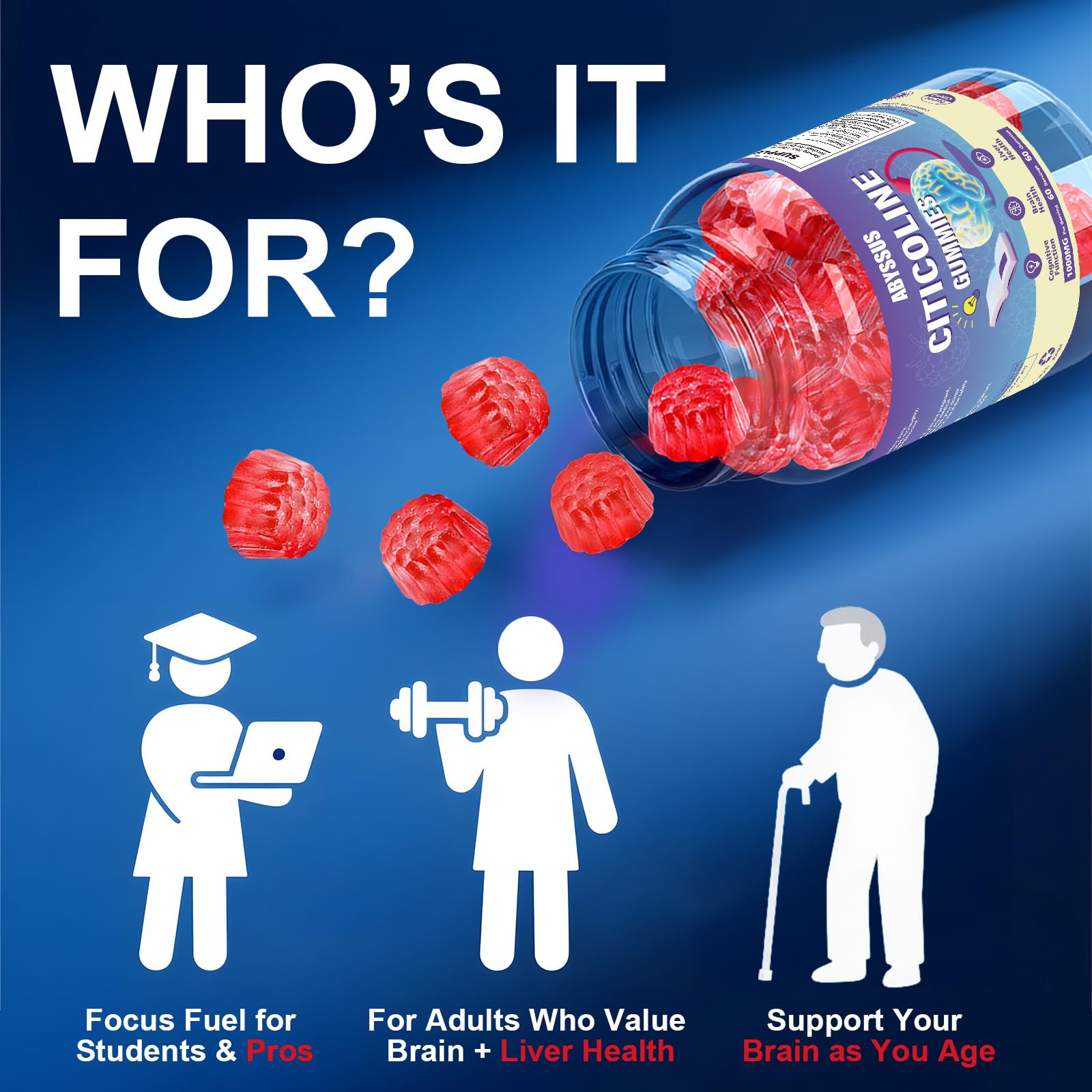 ABYSSUS CDP-Choline Gummies 1000mg per serving detail