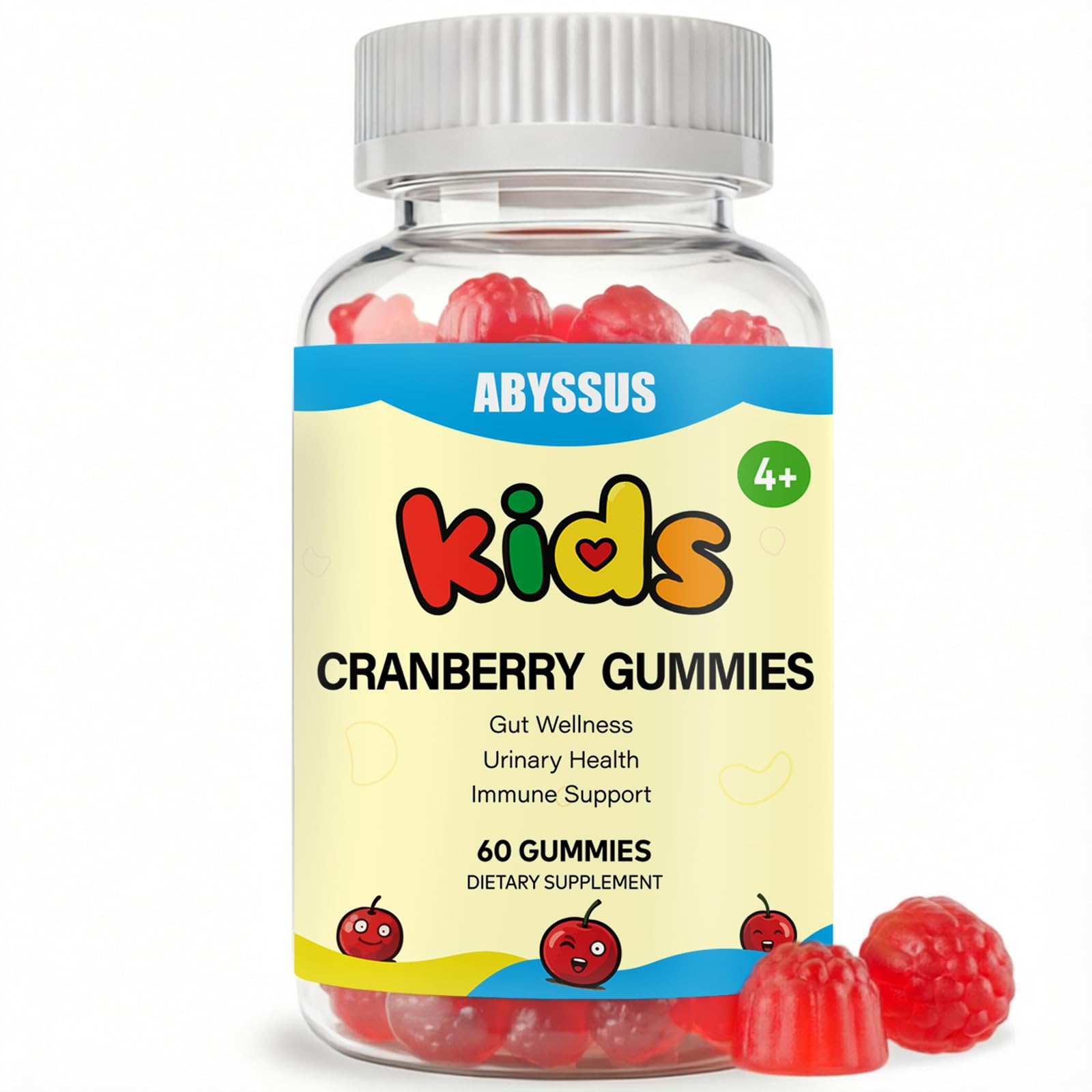ABYSSUS Kids Cranberry Gummies bottle front view