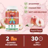 ABYSSUS Psyllium Husk Gummies with fresh peaches