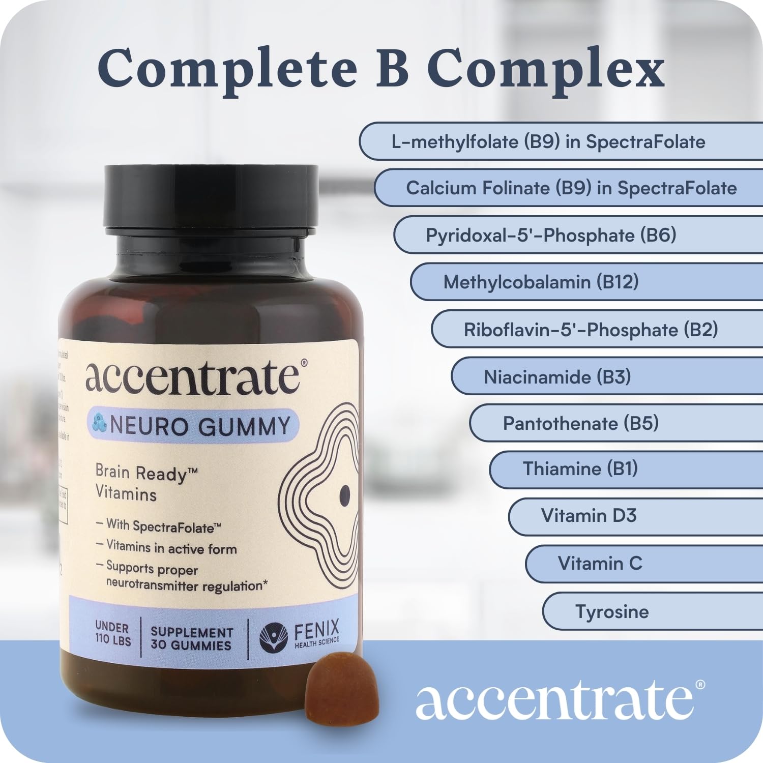 Accentrate B-Complex Gummies lifestyle shot with family enjoying