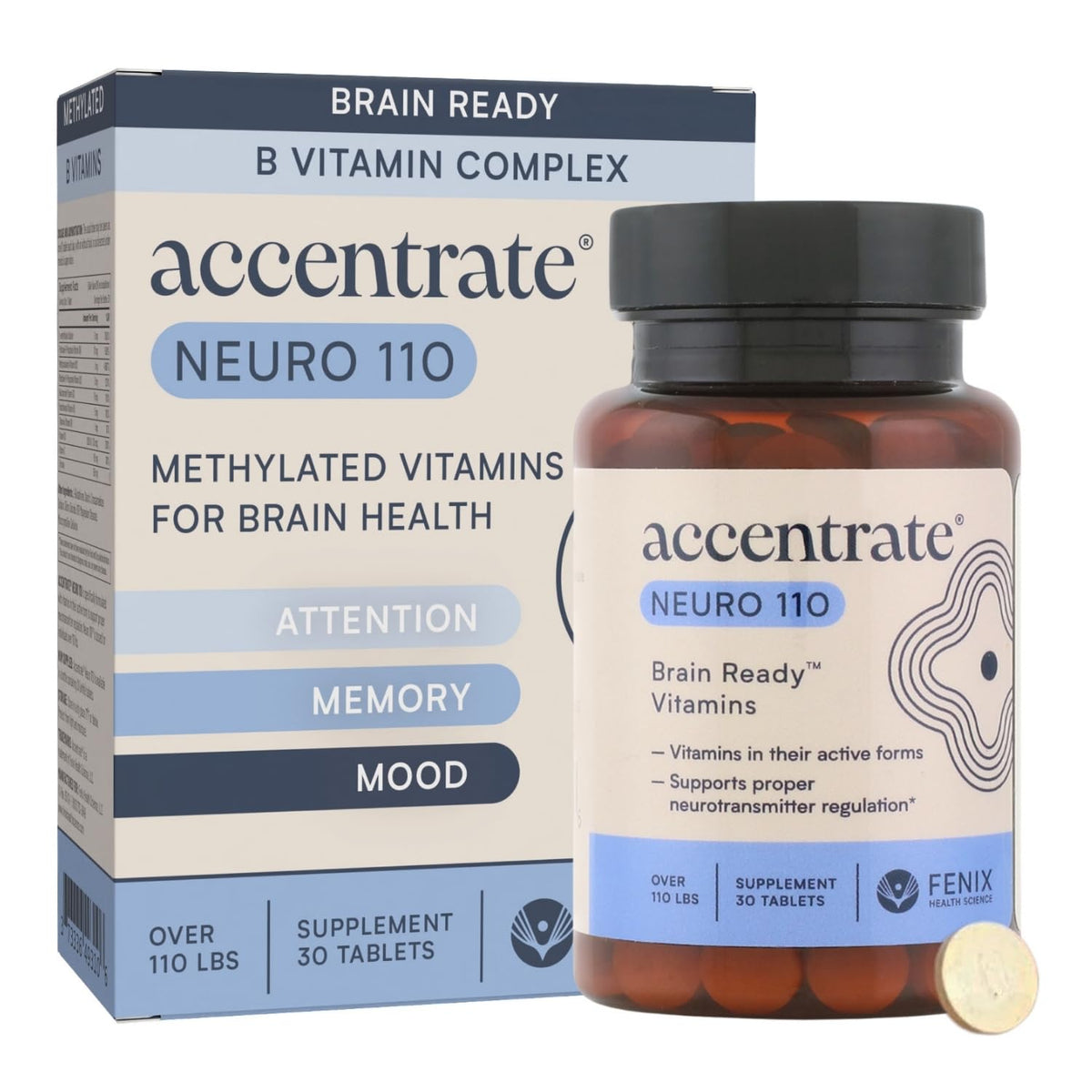 Accentrate B-Complex Vitamin Supplement 60 Capsules front view