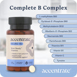 Accentrate B-Complex Vitamin Supplement 60 Capsules on a wooden table
