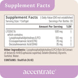 Accentrate Omega-3 Brain Support 60 Capsules on a wooden table