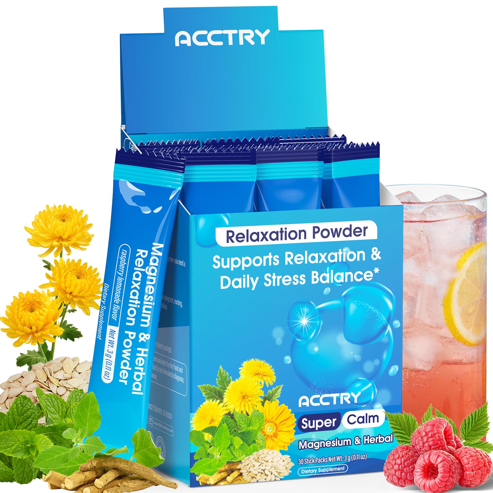 Acctry Magnesium Powder 120g front view packaging