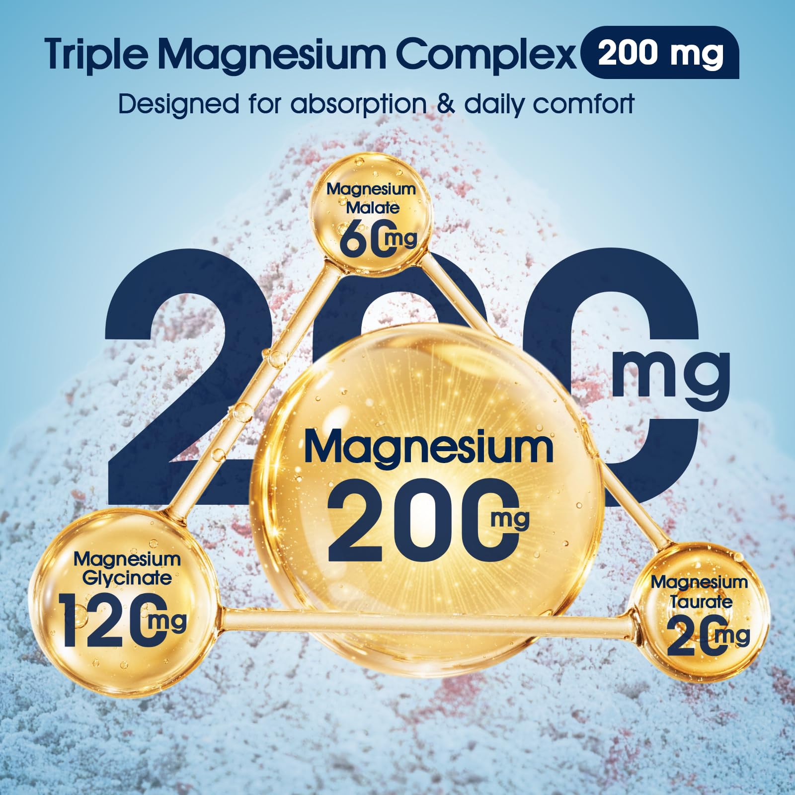 Acctry Magnesium Powder 120g ingredients list on packaging