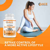 ACE NUTRITION Biotin supplement packaging with label