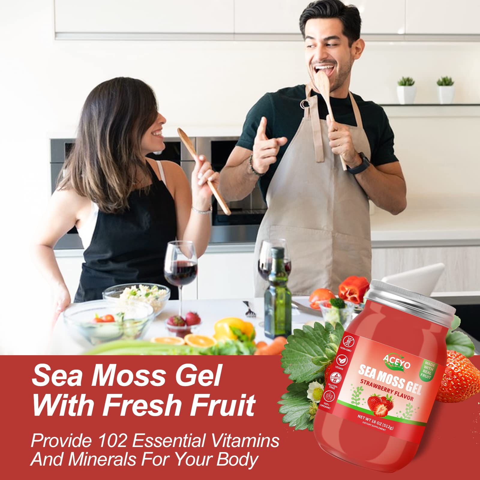 ACEYO Irish Sea Moss Gel 798g on a kitchen counter