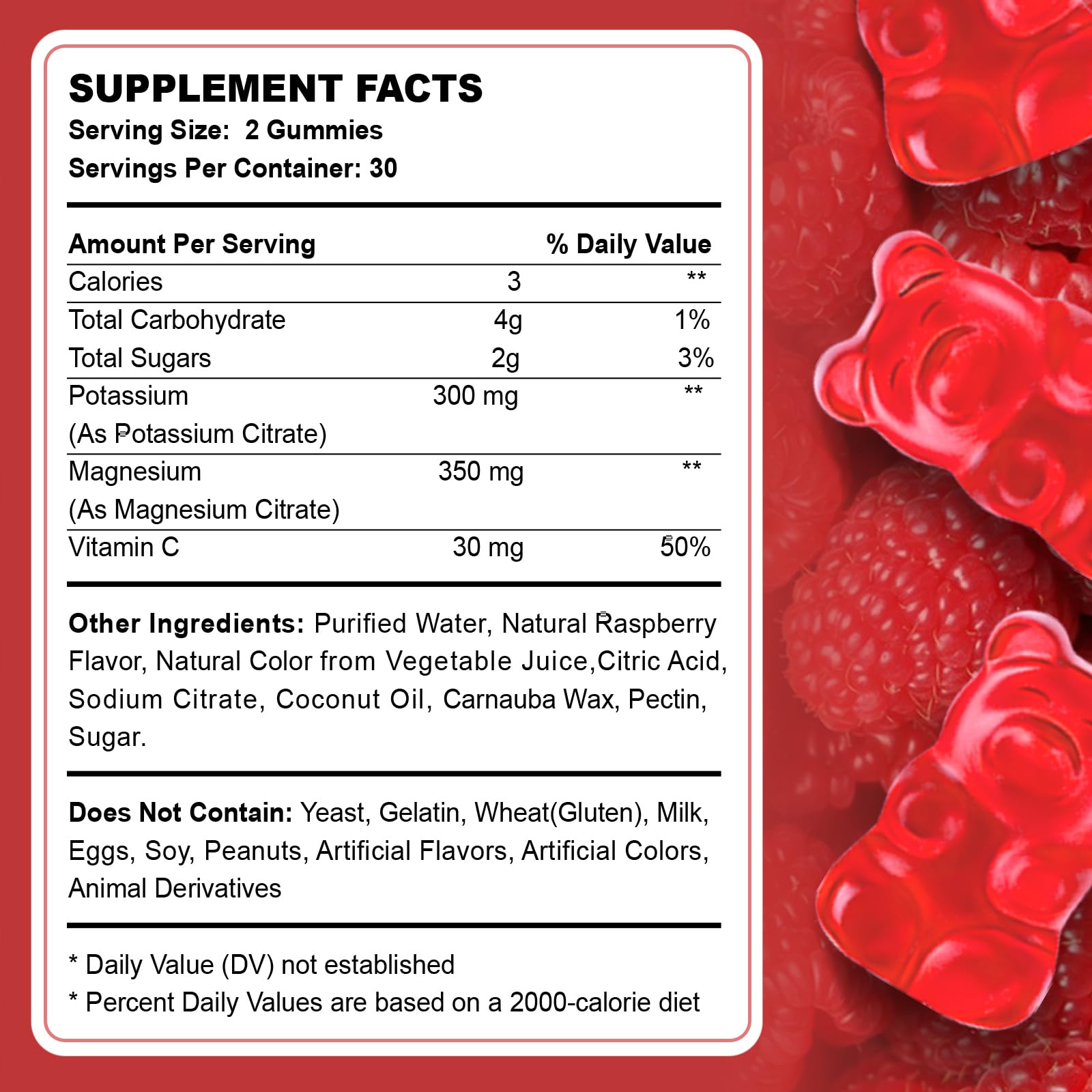 ACEYO Organic Potassium Magnesium Gummies bottle side view