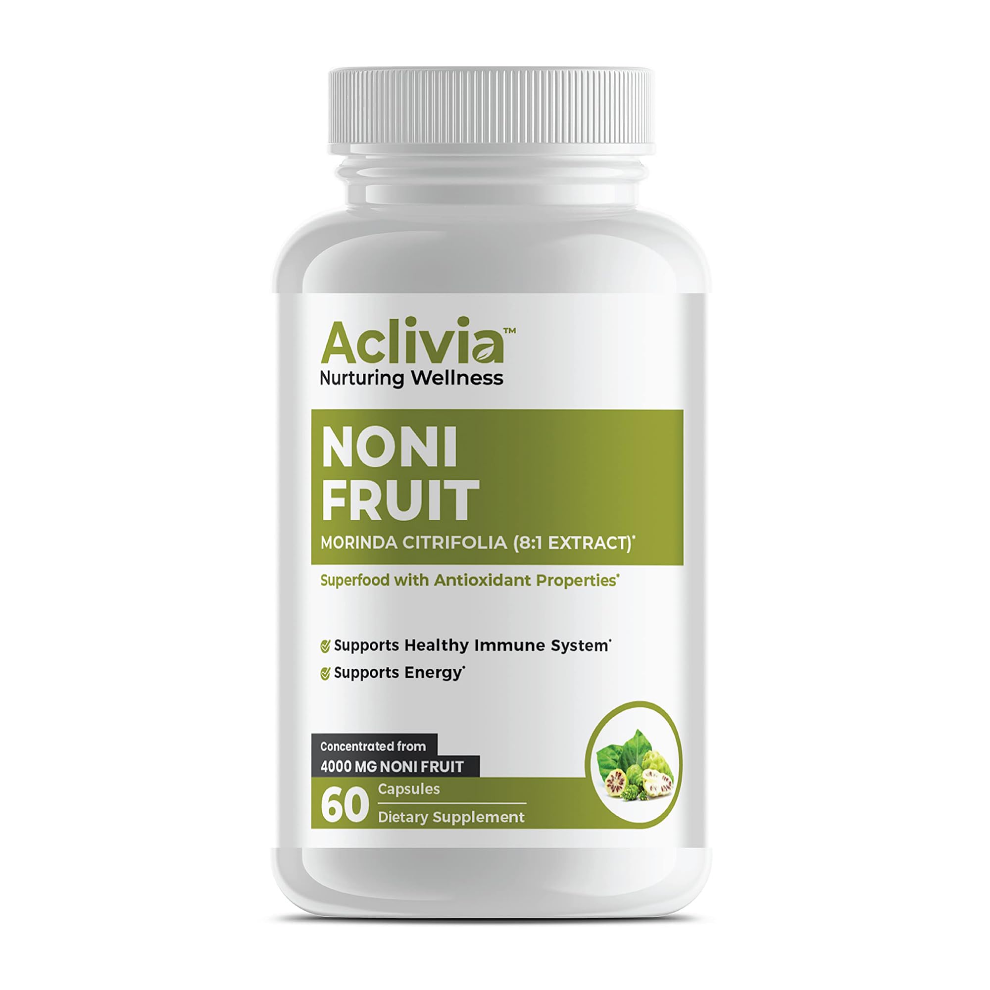 Aclivia Noni Capsules 4000mg bottle front view