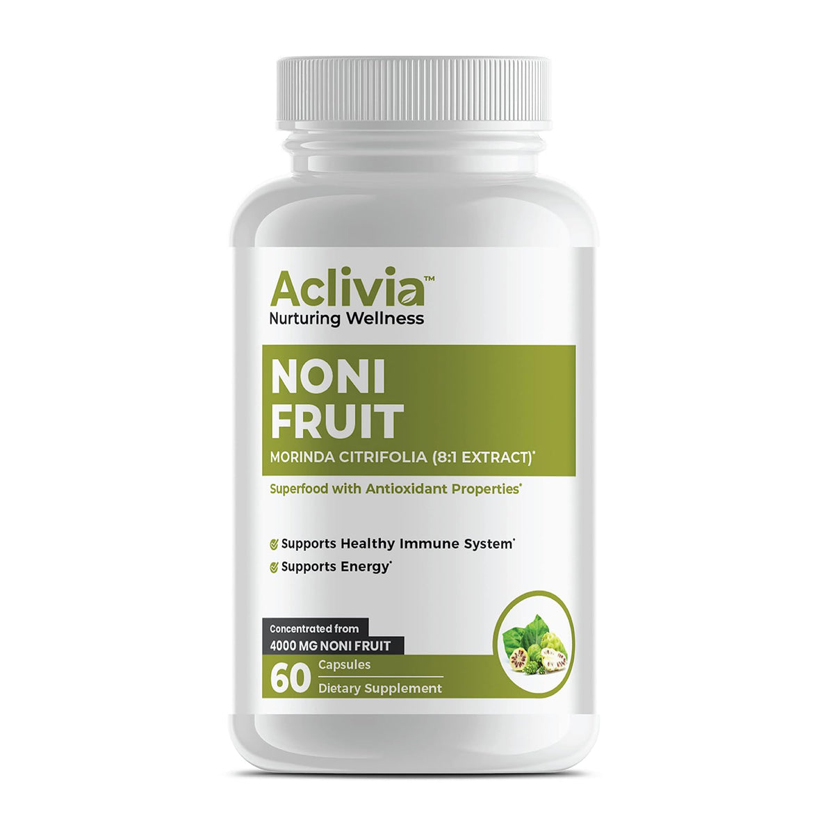 Aclivia Noni Capsules 4000mg bottle front view