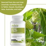 Aclivia Noni Capsules 4000mg on a wooden table