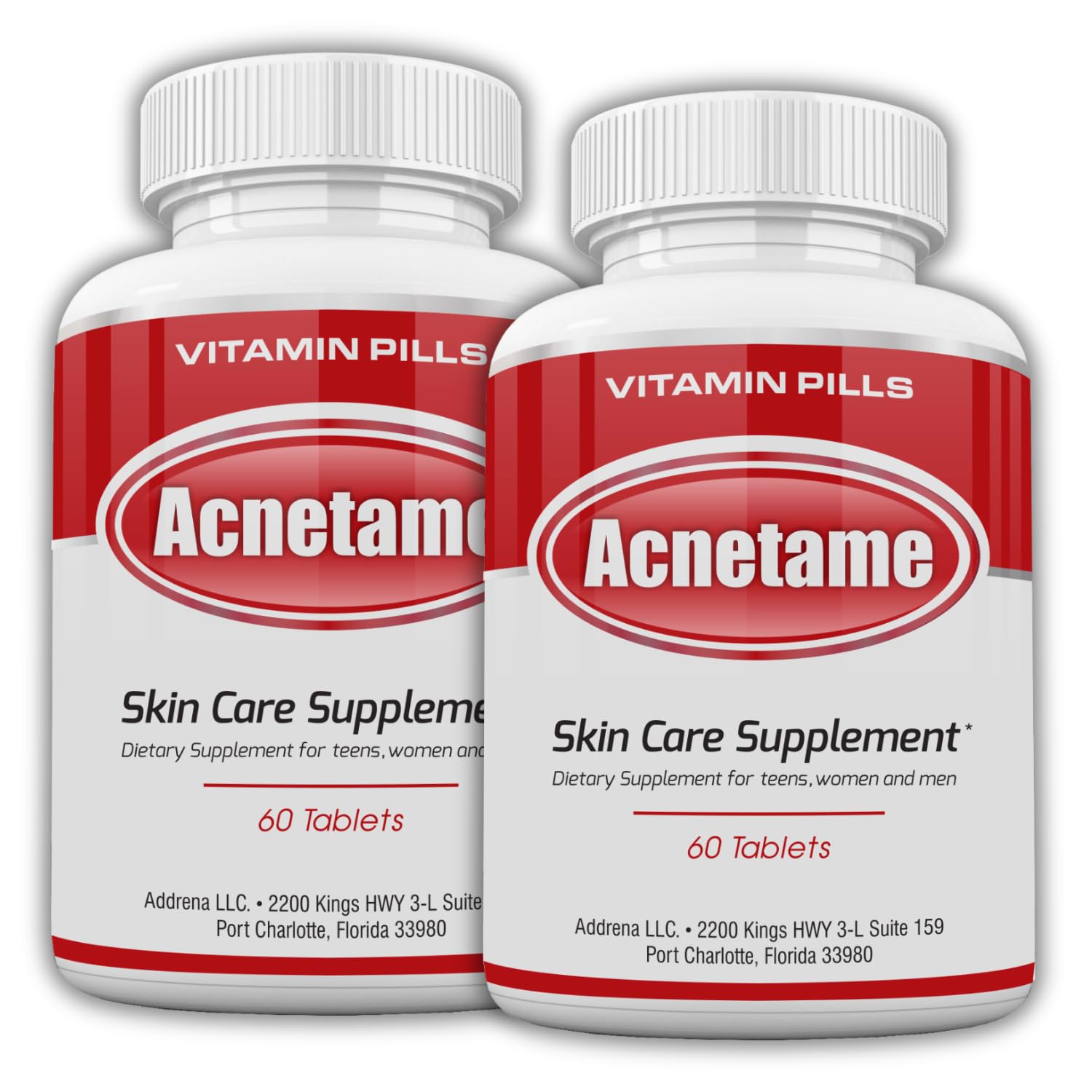 Acnetame Acne Supplement Capsules front view with label