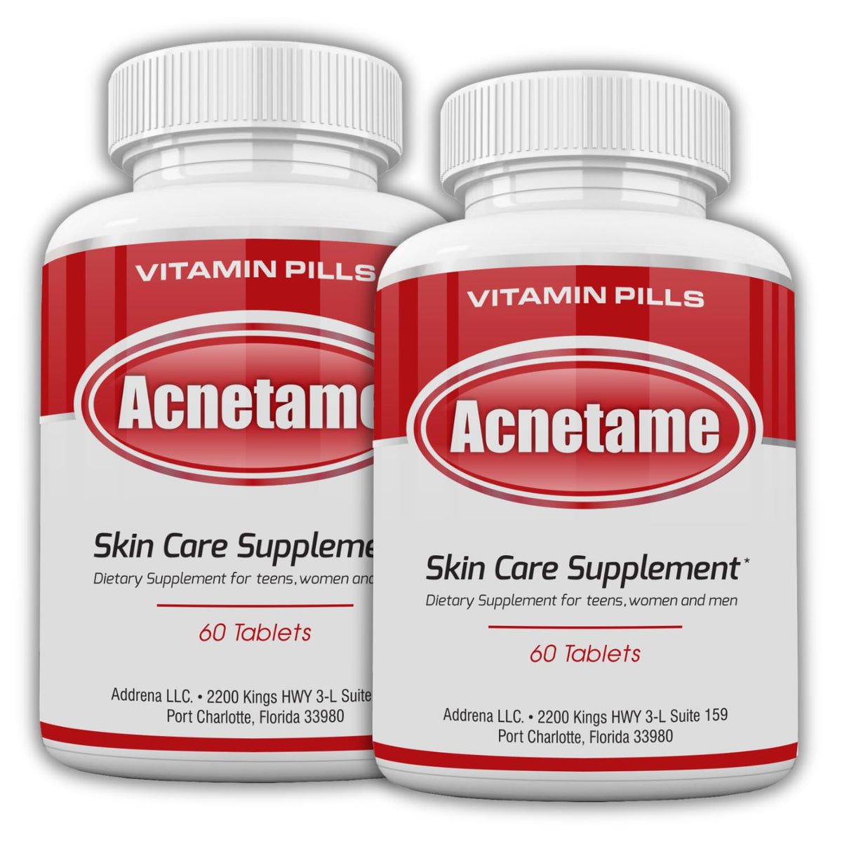 Acnetame Acne Supplement Capsules front view with label