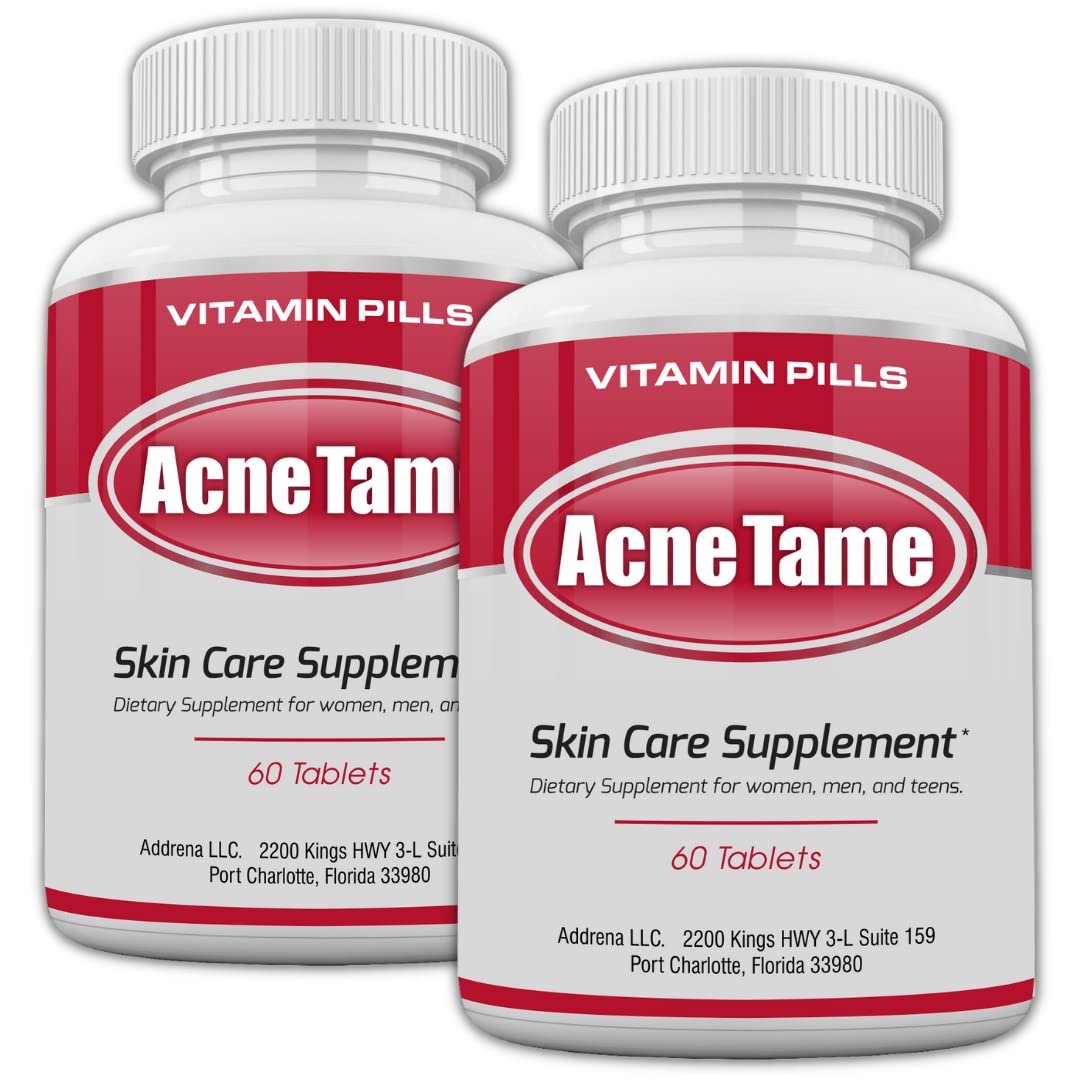 Acnetame Acne Tame blended vitamin supplement front view