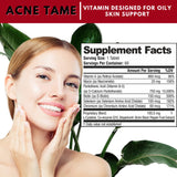 Acnetame Acne Tame supplement bottle side view