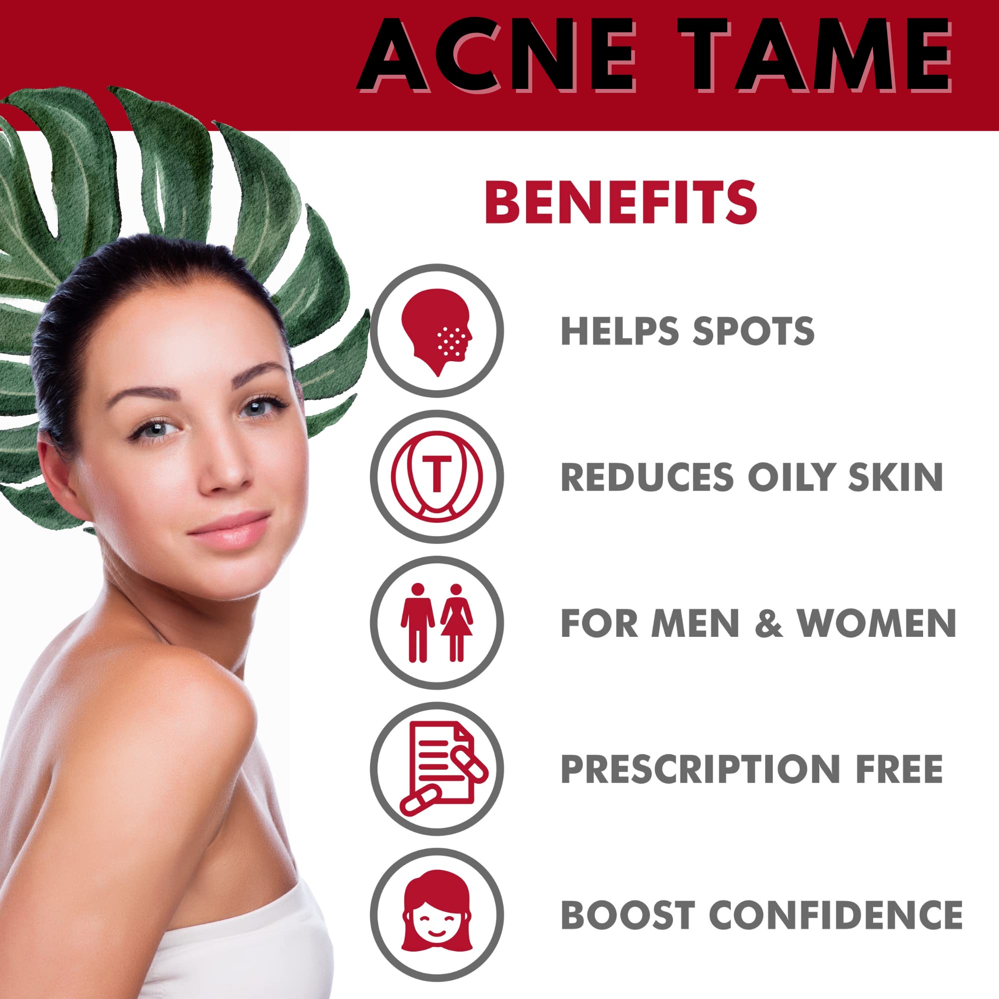 Acnetame Acne Tame supplement capsules on table