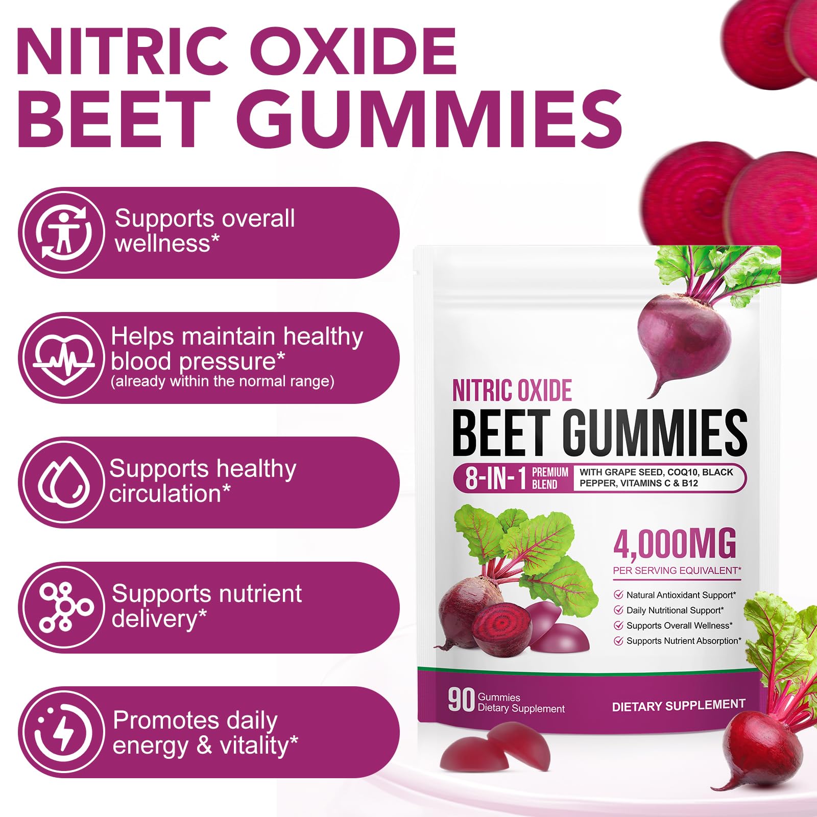 Acorn + Oak Beet Root Gummies close-up of gummies