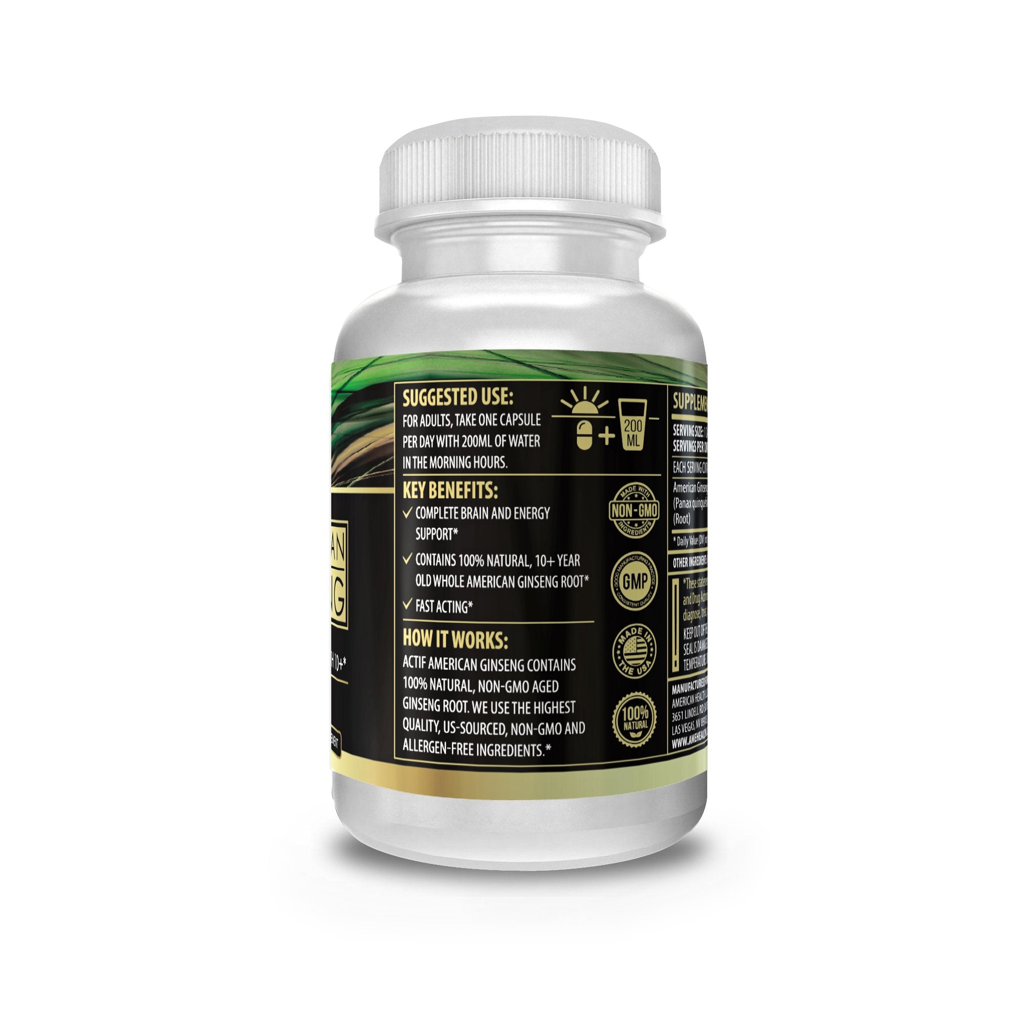 ACTIF American Ginseng 1000mg capsule close-up