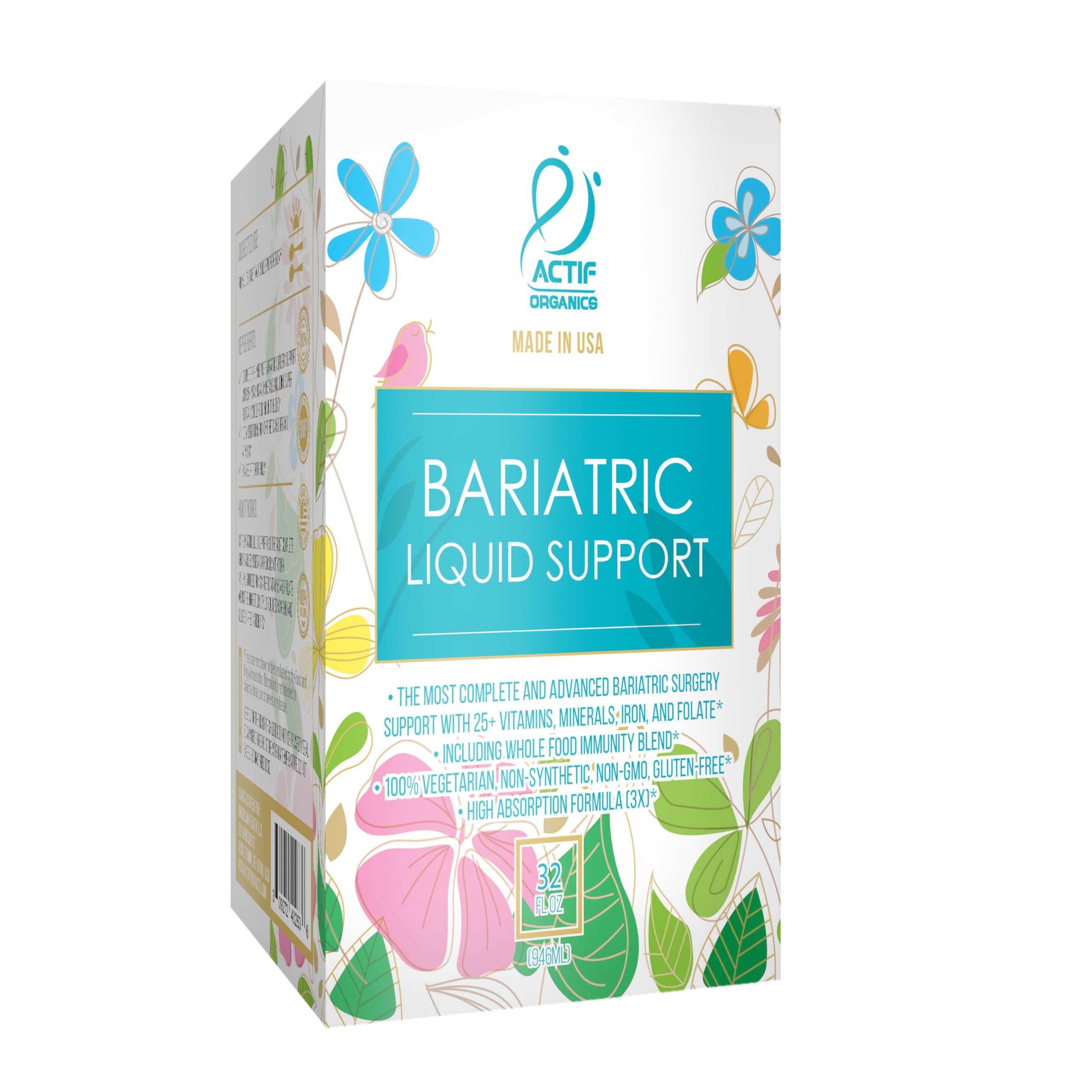 ACTIF Bariatric Liquid Multivitamin bottle with measuring cap