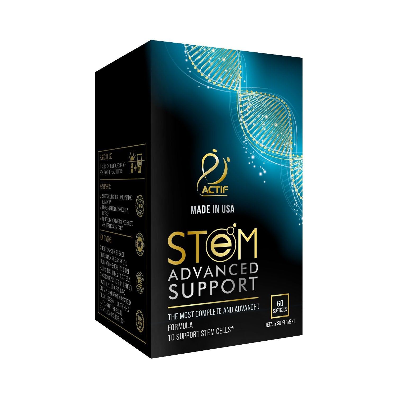 ACTIF Complete Stem Cell Supplement ingredients list on packaging